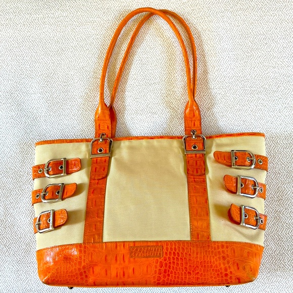 Isabelle Fiore Leather & Canvas Large Tote / Shoulder Bag